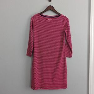 Vineyard Vines Sankaty Boatneck Dress Navy Hot Pink XS Stretchy